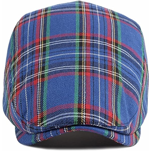 Blå platt hatt för män Vintage randig design lättviktshatt Cla
