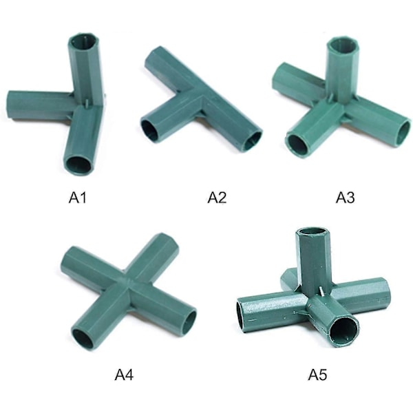 12-pack 3-vägs 16 mm PVC växthusramskopplingar