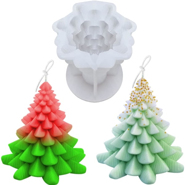 #1 STK juletre stearinlys form Silikon Xmas Tree form Håndlaget stearinlys #