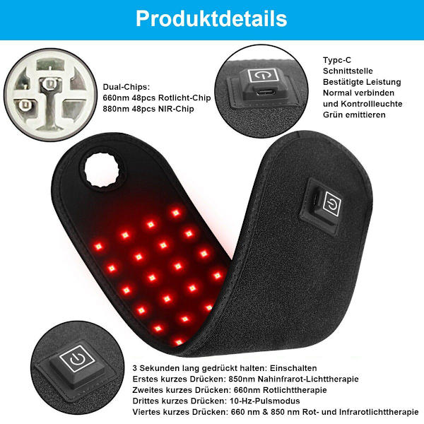 Punnitusvyö #Punainen Infrapunavalon Paneeli Vyö 1 Kpl 850nm f#
