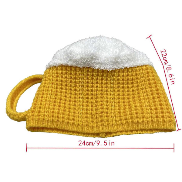 Morsom 3D Ølkrus Strikket Lue Komfortabel Tykk Kuldebeskyttende Beanie For Kvinner Menn