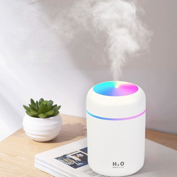 300ml Luftfuktare, Mini Bil Luftfuktare, Aromaterapi Diffuser, Färgglad