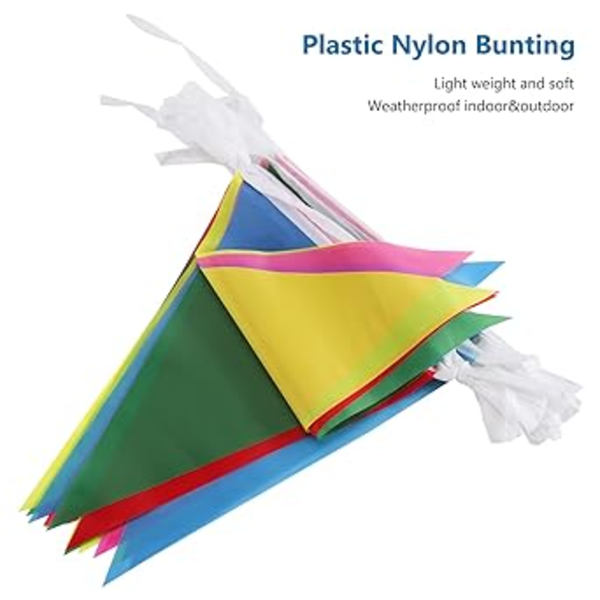 Flaggslinga, 50m Flerfärgad Nylon Flaggband för inomhus