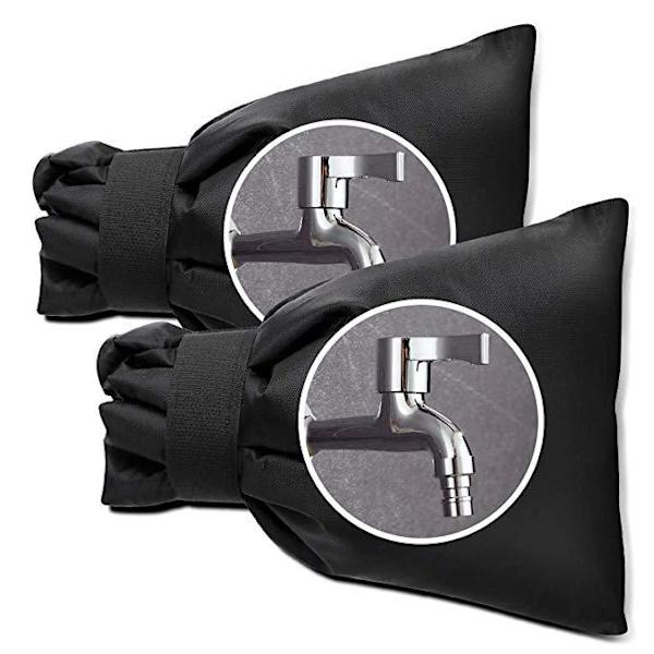 2-pack Utomhuskran Skydd - Svart Vindtät Vattentät Frostskydd
