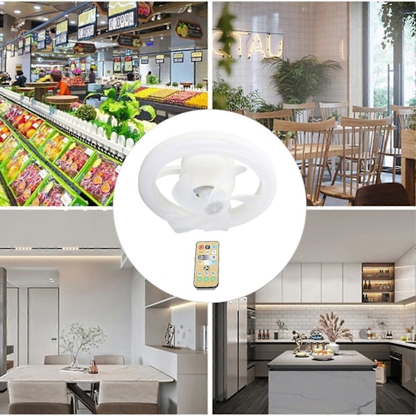 LED Loftventilator 48W E26 E27 Fjernbetjening Hastighed Lysstyrke Farvetemperatur Justerbar Timer Ventilator Lys til Kontor Soveværelse Køkken AC85V265V