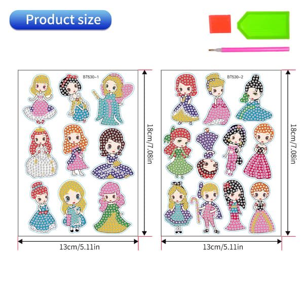 #Timanttimaalaus, Timanttimaalaus DIY Tarrat (Prinsessa)#