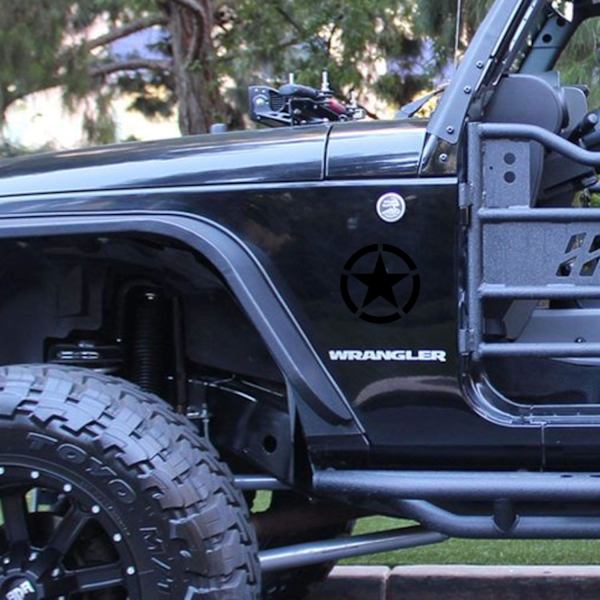 (Sort, 20 Cm) Off Road Stickers Stjerner Militær US Army Forskellige