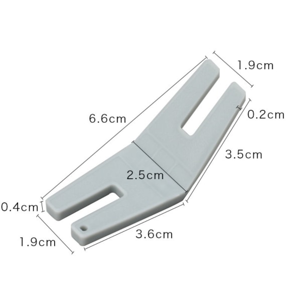 Sett med 2 klumpete syhjelpefotverktøy, hvit plast, rett søm