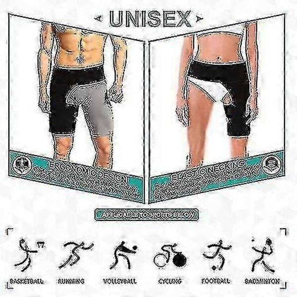Hofte- og lyskestøtte Justerbar neoprenkompresjonsbandasje for strekk i lysken, lår, hamstring, quad, smertelindring og restitusjon for hofteleddskade, isjiasnerv A