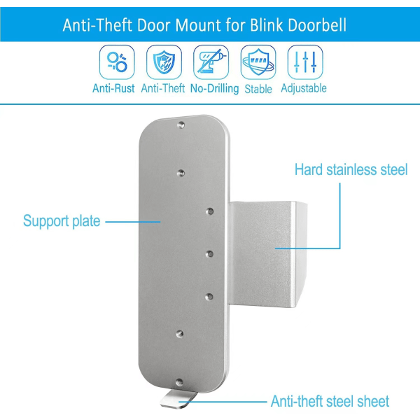 Blink Video Doorbell -kiinnitysklipsi (hopea) - Ei porausta - Mainos