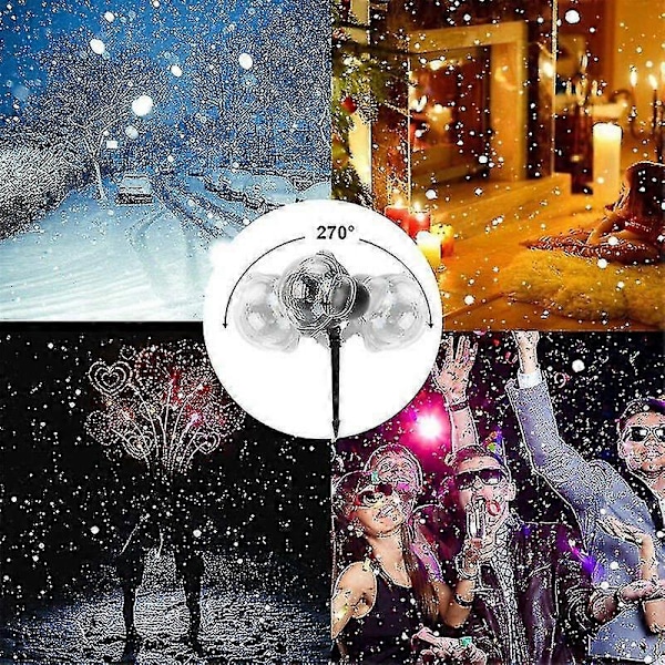 Snøfall LED Projektorlys, lys med roterende fjernkontroll, vanntett landskap snøfnugg dekorativ belysning for fest