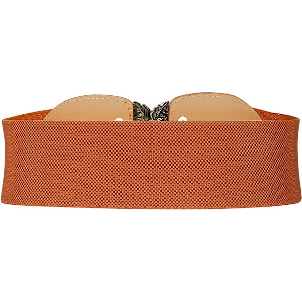 #3 tum brett elastiskt spänne vintagebälte Courtly Vintage - skulpterat brett bälte för kvinnor#