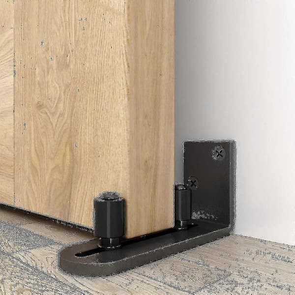 Nye justerbare gulvføringer til skydedøre, hardware-sæt med rulle, sort