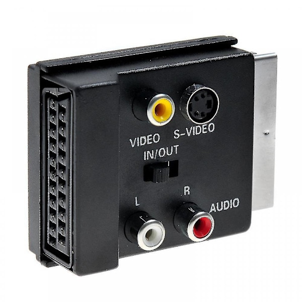 21-stifts Scart till 3 Rca S-video Audio Video Adapterkabel med In/ut-knapp