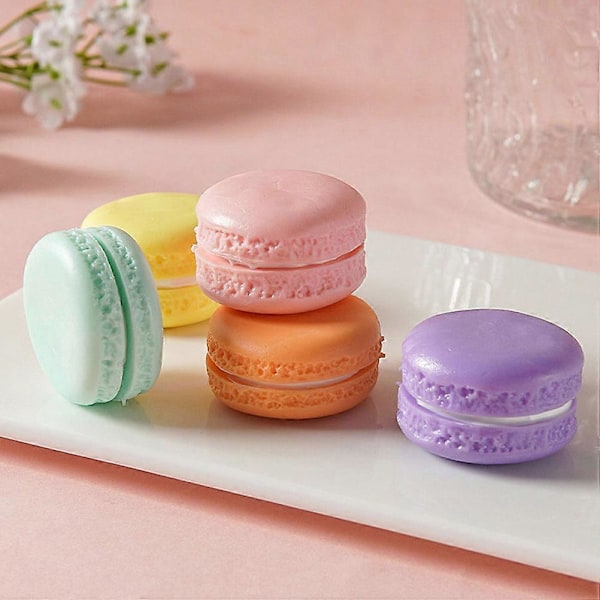 10 st Konstgjorda Macaronmodeller Simulerade Färgglada Macaronmodeller Skyltfönster Dessertrekvisita
