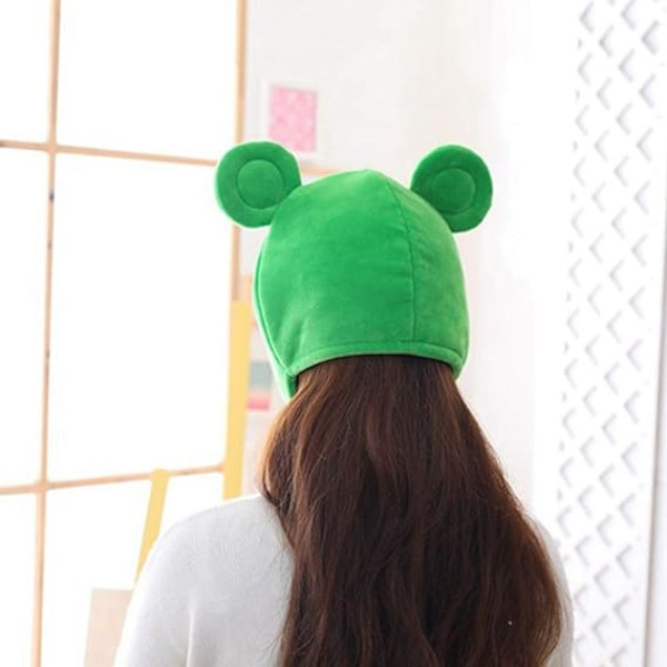 Plush Frø Hat Kapsel Frøører Kostume Halloween Dyrehatte C