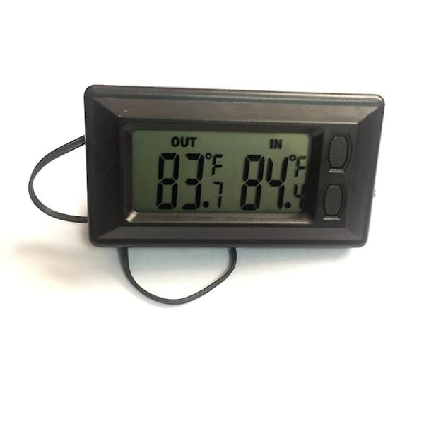 Termometer for bilinteriør og eksteriør, LCD digitalt display med termometer