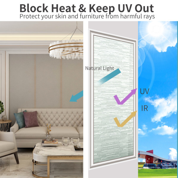 Vinduesfilm for Personvern: Frostglassfilm for Vinduer Ugjennomsiktig Selv-