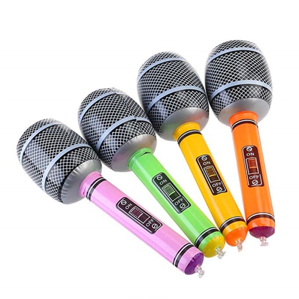 4PCS Inflatable Microphone Balloon Fun Accessories, Birthday Par