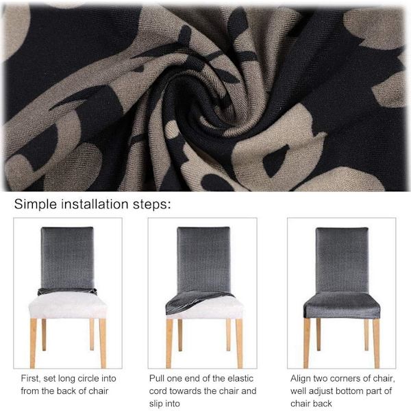 *4 Stretch-tuolinpäällinen Ruokailuhuoneen tuolinpäällinen Universaaliin istuvuuteen Lycra S*