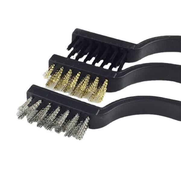 *Rostfritt ståltråd Koppartråd Nylon 3st Borste Set för rengöring*