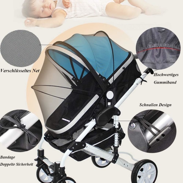 Universal Vagn Myggnät, Babyvagn Myggnät - Vikbart