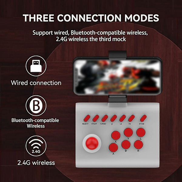 Spillkontroller Plug and Play Sensitiv Mobiltelefon Joystick Nettbrett Fighting Rocker Spillkomponent
