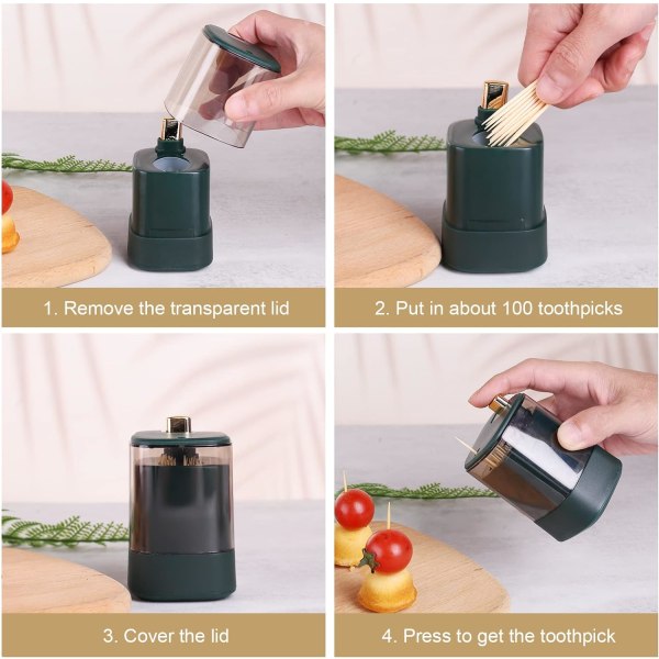 (B-GREEN*2) Tandpepparkhållare Dispenser——2 st Pop-Up Automatisk