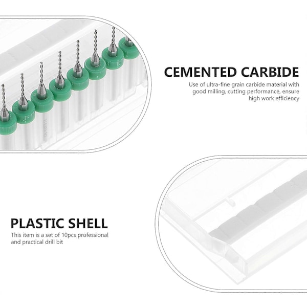 10 st 1,0 mm PCB Karbidborr Micro Gravyrborrset för Kretskort (Slumpmässig Färg)