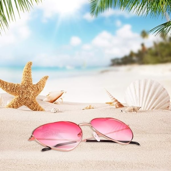 Två Gradient Blå + Gradient Rosa Hippie Specifikationer Glasögon Hjärta Sh