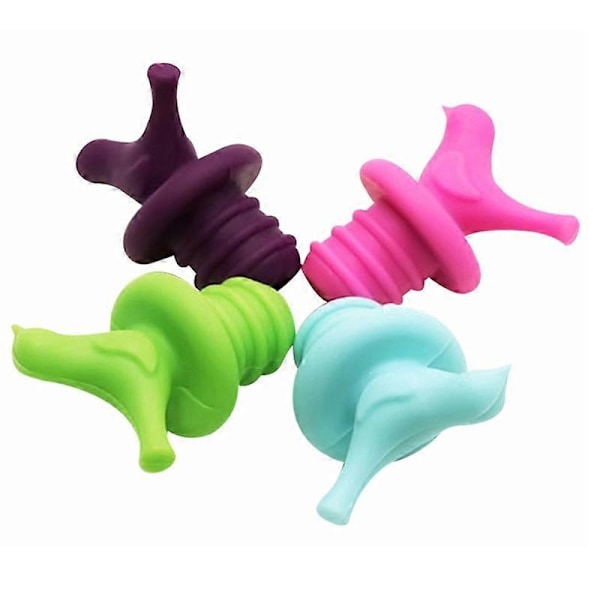 Vinkork vinpropp 4 stycken kreativ fågelformad design vinpropp silikon vinkork propp lock flasklock flaskpropp vinhällare propp