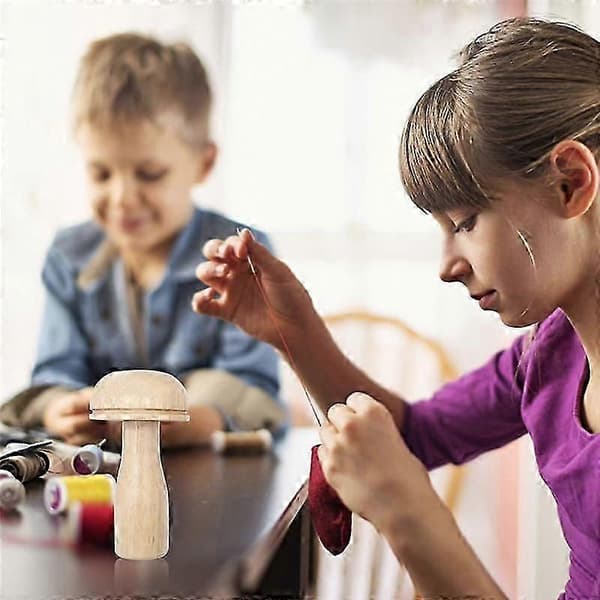 Træ Stoppesvamp Nåletrådssæt Broderitilbehør til DIY Håndsøm Stoppestrømper