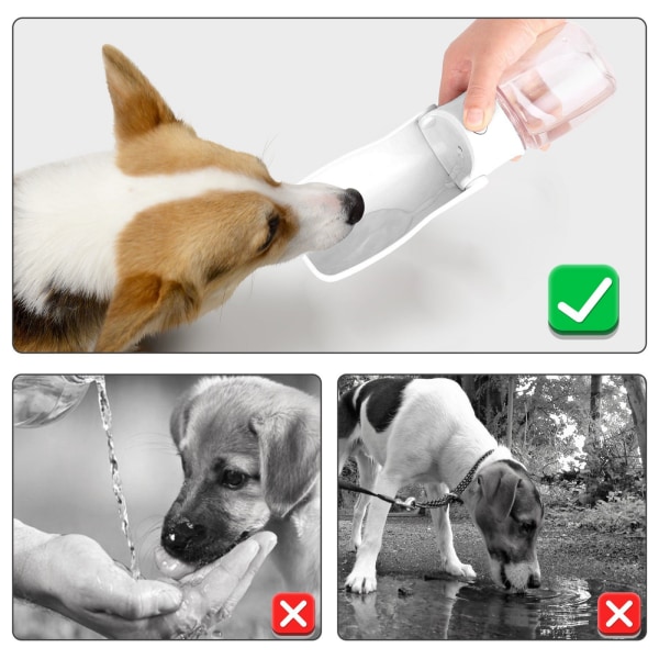 # Hundefoder foldbar 350 ml drikkeflaske til hunde på farten#