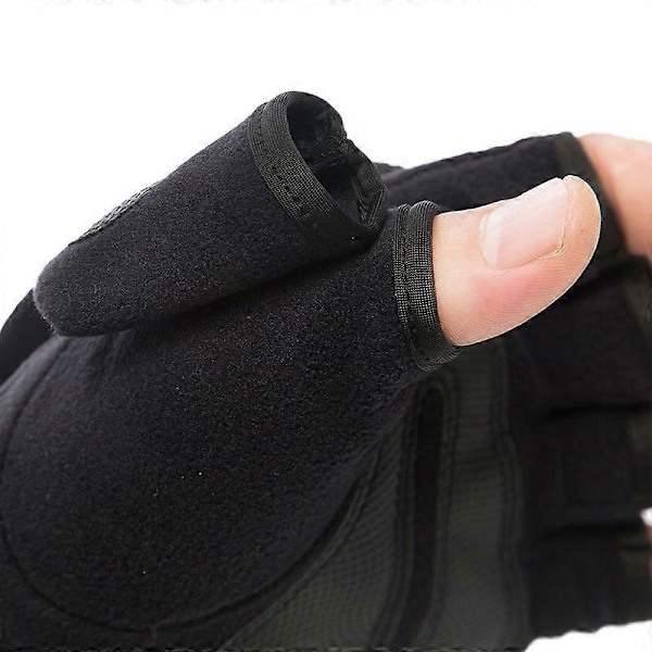 Fleecehalvfingerhandskar för utomhusbruk, herr och dam, med flip-up-funktion för cykling och bergsklättring under höst och vinter för att förhindra kyla och hålla värmen, förtjockade