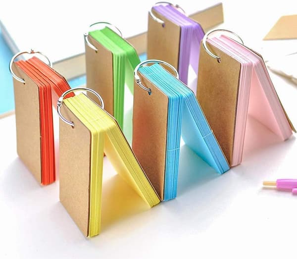 #Flash Cards, 6-pack 300 Revisionskort Indexkort Miniblock Blank Flashcards Studiekort på Ring#