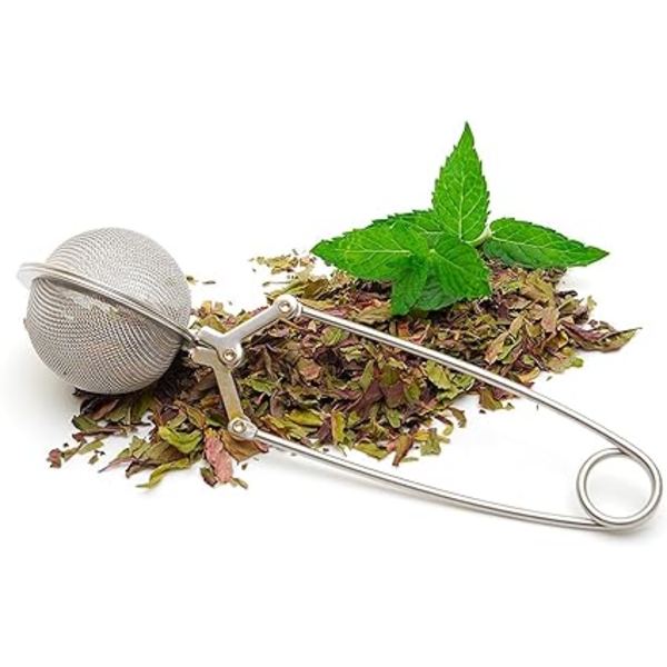 /#/1 Pack Mesh Snap Ball Tea Strainer with Handle for Loose Leaf Te/#/