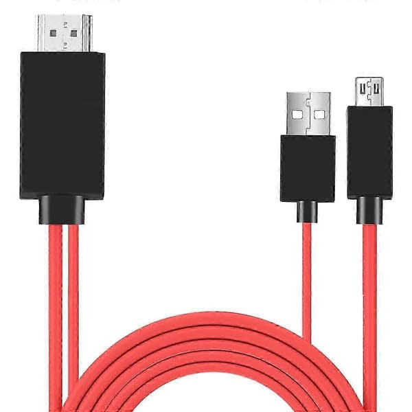2 meter Micro-USB til Adapter Konverter Kabel 1080P HDTV til Android Enheder Galaxy S3 (11 Pin, Rød