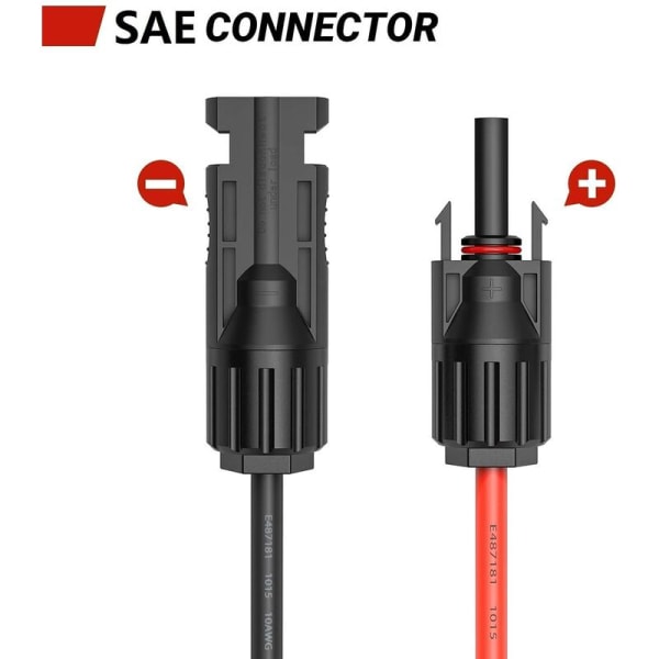 /#/MC4 til SAE-adapter til solpanel til 10 AWG SAE-adapter - 50 cm R/#/
