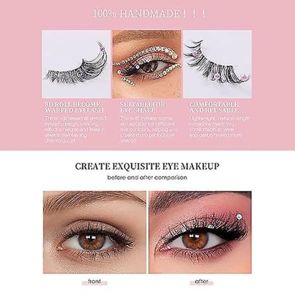 Foxes Eye -ripset, sirot kissansilmäripset, luonnollisen näköiset enkelinsiipiripset, jotka näyttävät pidennyksiltä, tekokuituripset, tekoripset