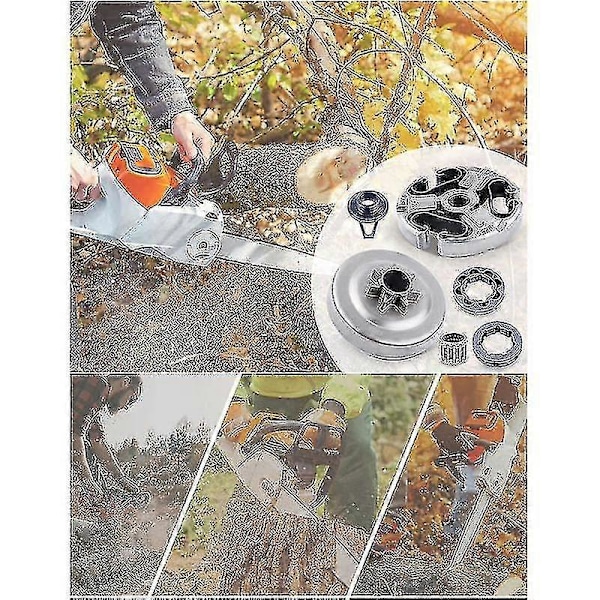 3/8-tommers Clutch Trommel Felg Tannhjul Gir Bur Lager Kit For 365 371 372 372xp 362 Motorsag Deler