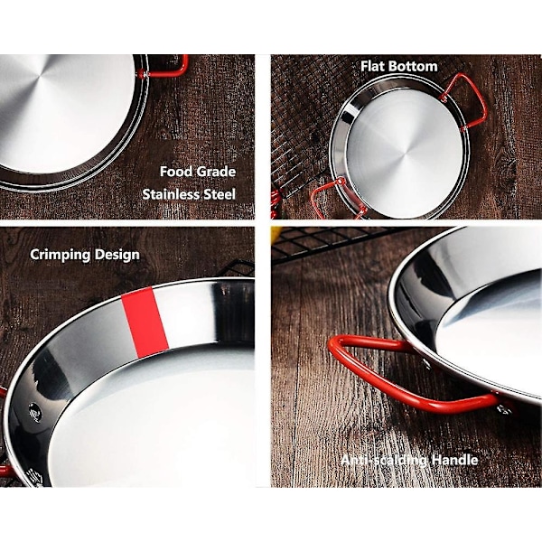 Non-stick Paellapanna i rostfritt stål Paellafat 32cm
