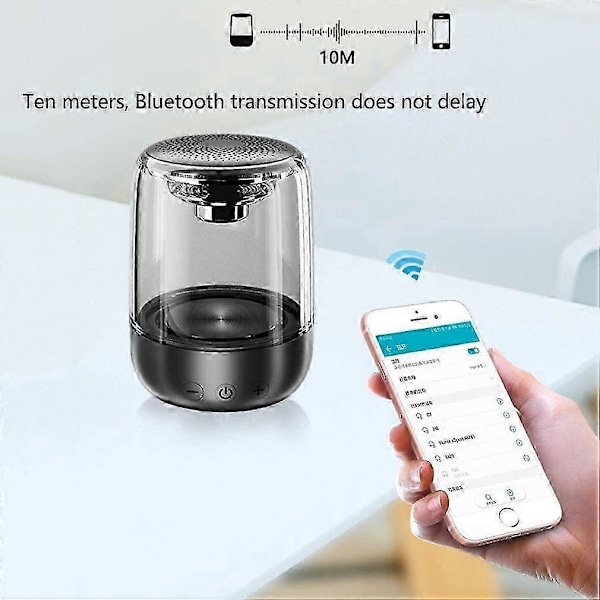 Kannettava Bluetooth-kaiutin, 5.0, 1000 mAh akku, 5 tunnin toistoaika, 5 W korkea suorituskyky, TWS langaton, LED-valot, valkoinen