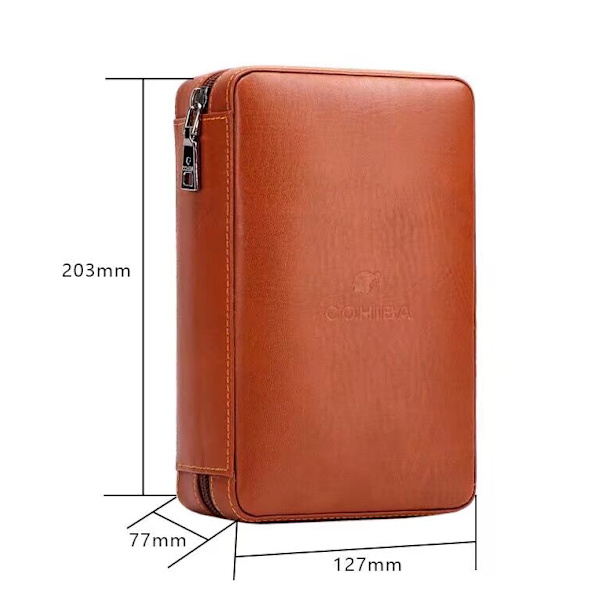 *Bærbar Cigaræske Cedertræ Cigar Cutter Lighter Etui Kreativ Rejse Cigar Værktøj Læder Etui Samling Etui Sort*