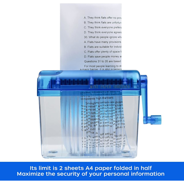 #Håndpapirshredder Bærbar Mini Shredder Manuel Shredder A6 Papirdokumenter#