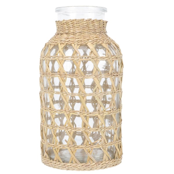 1 st Kreativ Glasvas Handvävd Vas Blomsterbehållare Skrivbordsdekor