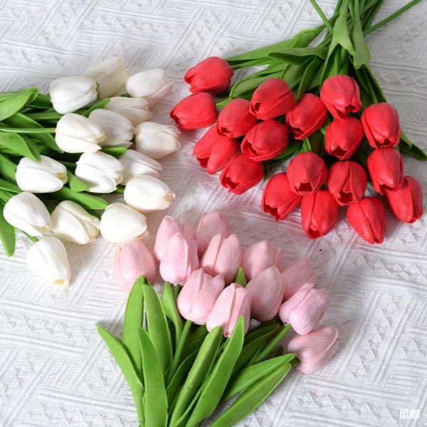 /#/Kunstig plante tulipan højde 35 cm Tulipan bundt sæt med 6/#/