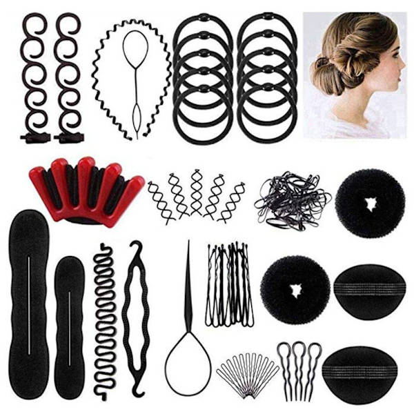 #Hårstylingset Hårstylinghjälpset, Håraccessoarer DIY-kit Hårflätor Verktyg#
