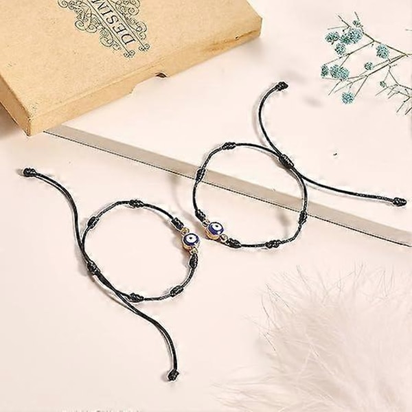 Ondt Øje 7 Knude Lykkearmbånd Justerbare onde øje smykker Amulet til Kvinder Mænd