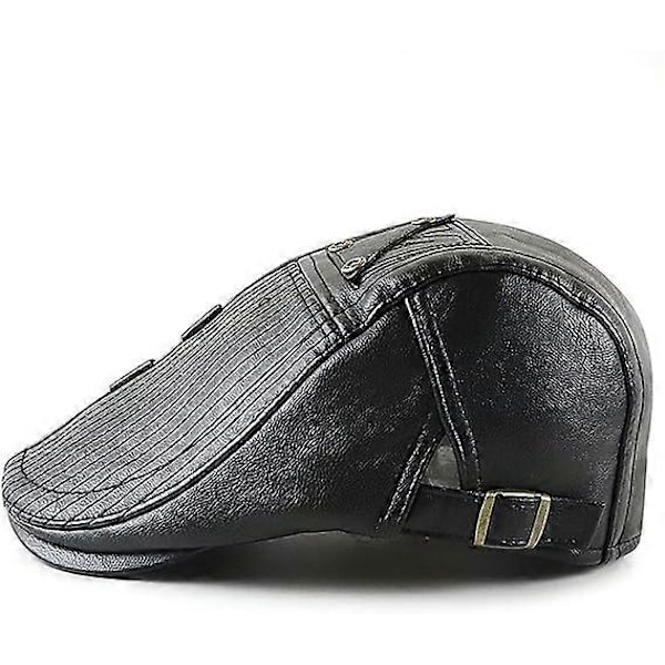 Newsboy-hattar för män PU-läder irländsk flat cap Fitted Ivy-hatt Retro 1920-tals Gatsby-hatt Herr Basker Keps Jakt-hatt