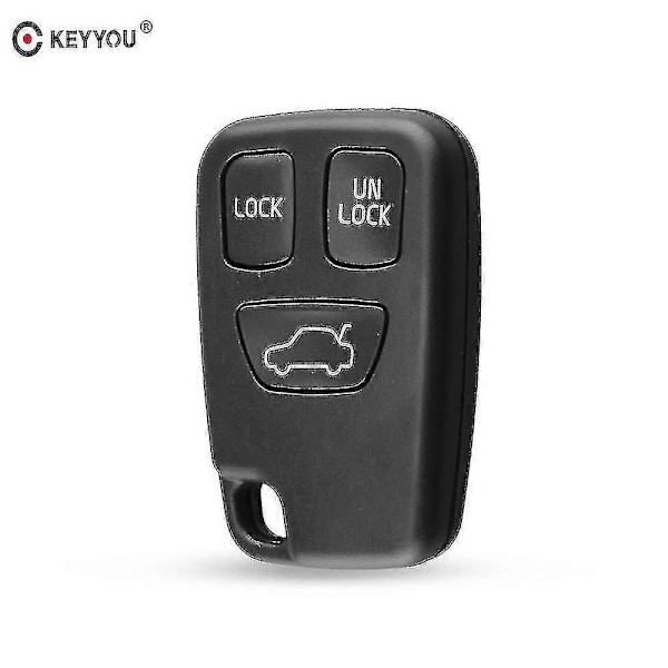 Fjernkontrollnøkkelhus med 3 knapper, ubeskåret blad, erstatning for Volvo S70 V70 C70 S40 V40 98-05